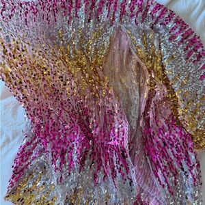 Sequin Ombre Pink & Gold Women’s Shawl